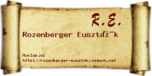 Rozenberger Euszták névjegykártya
